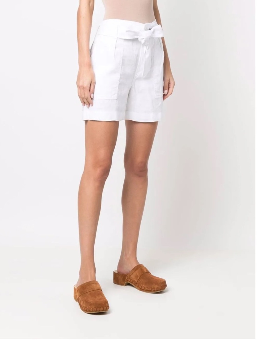 Lauren Ralph Lauren Daviana White Linen Shorts - Picture 2 of 12